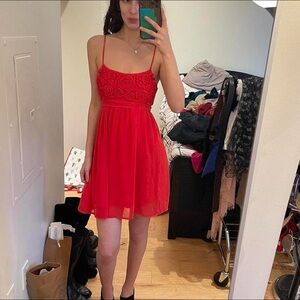 Forever 21 Red Floral Mini Dress